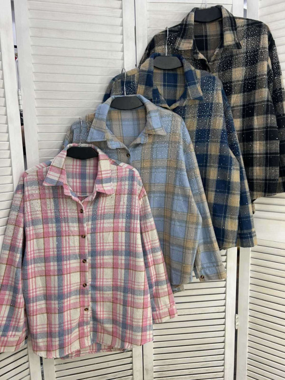 Сорочка жіноча, байка (р: one size) 4 кольори, в упаковці 4 шт. №388215 - Mercury SE927