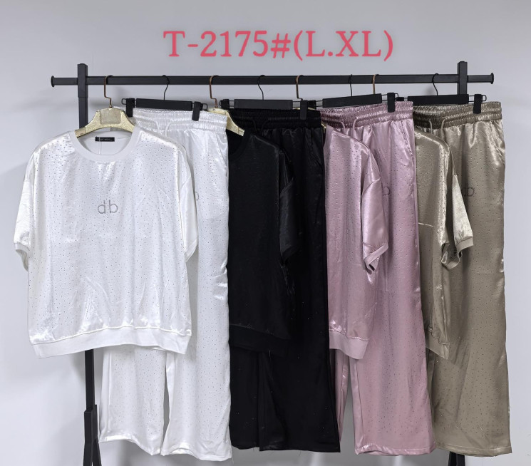 Костюм жіночий стрейч-атлас м.Т-2175 (Розмір: L-XL) мікс кольорів в упаковці 5 штук №762340 - Saint Zel3317