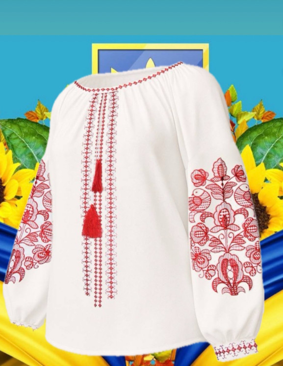 Вишиванка дитяча, паплін (розміри: зріст 122-146), в упаковці 5 штук №337023 - Delux 909