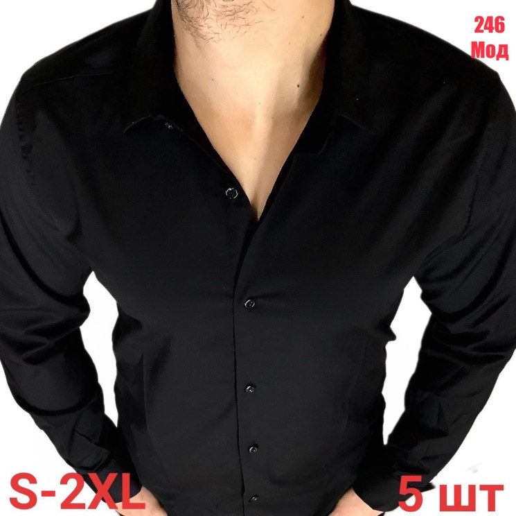 Сорочка чоловіча VARETTI стрейч котон  м.246  (р: S-2XL)  в упаковці 5 штук №753482 - Nadiyka BG/PO2161-2162