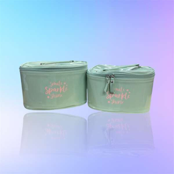 Красива лакова Косметичка 2 в 1 Smi Sparkle Shine Зелена м.25-200 (р.23×17×14 см и 20×16×12 см) №758759 - Amsterdam HR277