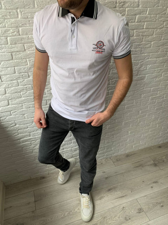 Футболка No Brand р M-2XL Чоловіча S1009 white - NikNumbers SE1041-1042