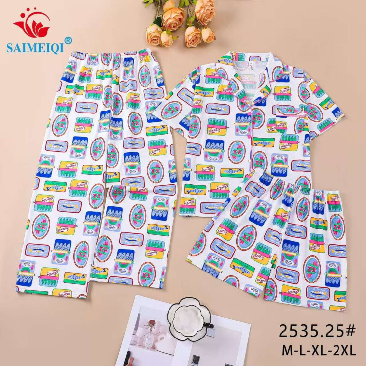 Піжама жіноча трикотаж м.2535.25 (Розмір: M-2XL) в упаковці 4 штуки №762675 - Ekaterina