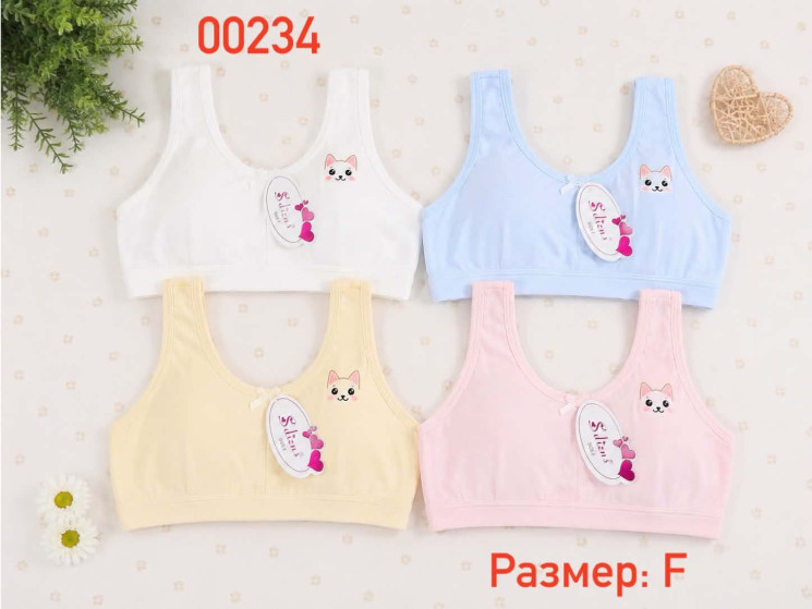 Топ дитячий, котон, м.00234 ( розмір: F (10-13 років) ), мікс кольорів, в упаковці 12 штук №347456 - VanKiey WE3069