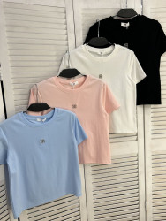 Футболка жіноча "2181" котон (р: one size) 4 кольори, в упаковці 5 шт. №385945