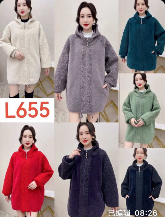 Шуба жіноча "L655" альпака (р: 58-62) 7 кольорів, в упаковці 3 шт. №372282 - Natasha SE669