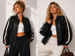 Жіноча куртка з еко шкіри  м.SW9306 (р:M,L,XL)  в упаковці 3 штуки  №763370