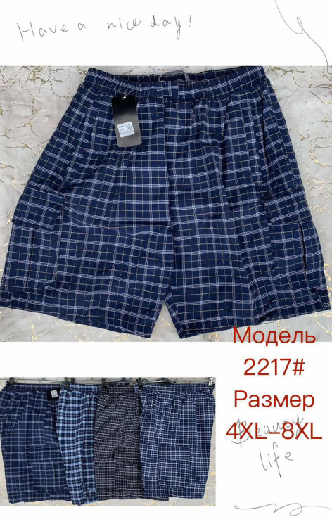 Шорти чоловічі, котон, м.2217 (р. 4XL-8XL ), 4 кольори, в упаковці 5 штук №328379 - Vanda SE1013