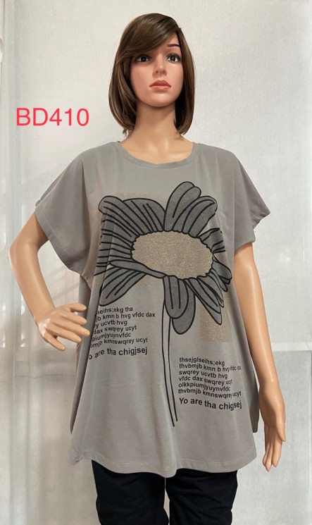 Футболка жіноча, трикотаж, м.BD410 (р. 5XL-8XL ), мікс кольорів, в упаковці 5 штук №324398 - Vanda SE1013