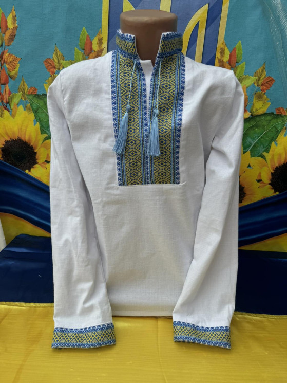 Вишиванка дитяча, льон (розміри: зріст 122-152 ), в упаковці 6 штук №317217 - Delux 909
