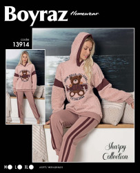 Піжама жіноча "13914" махра, фліс (р: S,L-2,XL) в упаковці 4 шт. №378135