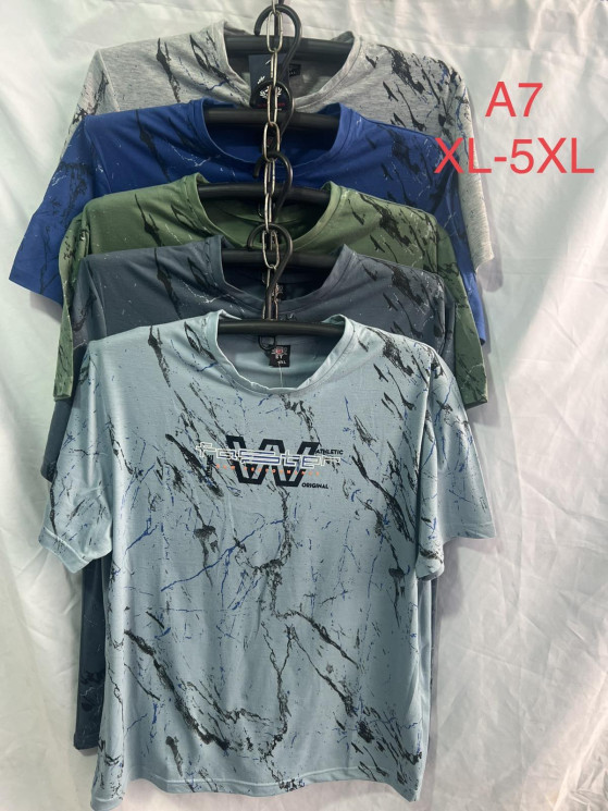 Футболка чоловіча "А7" трикотаж (р: XL-5XL) мікс кольорів, в упаковці 5 шт. №383496 - Mixmoda SER1772
