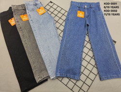Джинсові штани дитячі, джинс, м.3002 (розмір: 11-15 років), 4 кольори, в упаковці 5 штук №346340