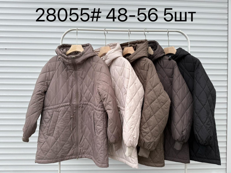 Куртка жіноча, плащівка, синтепон, м.28055 (розмір: 48-56 ), 5 кольорів, в упаковці 5 штук №340504 - Vanda SE1013