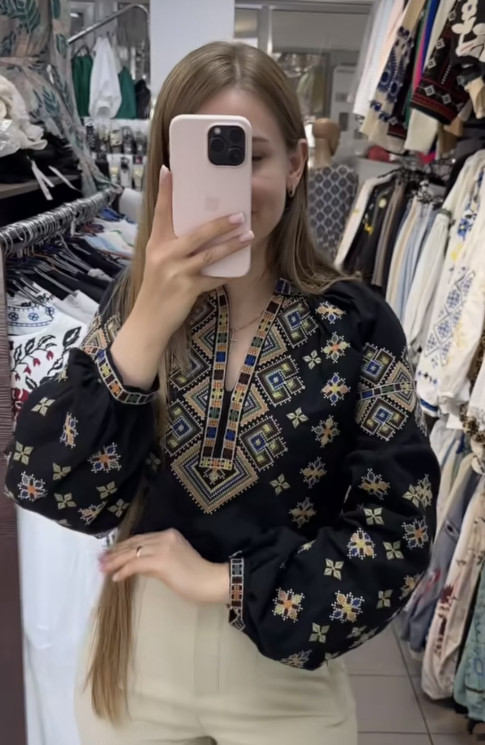 Вишиванка жіноча, льон (розміри: XL,2XL,3XL ), в упаковці 3 штуки №320872 - Delux 909