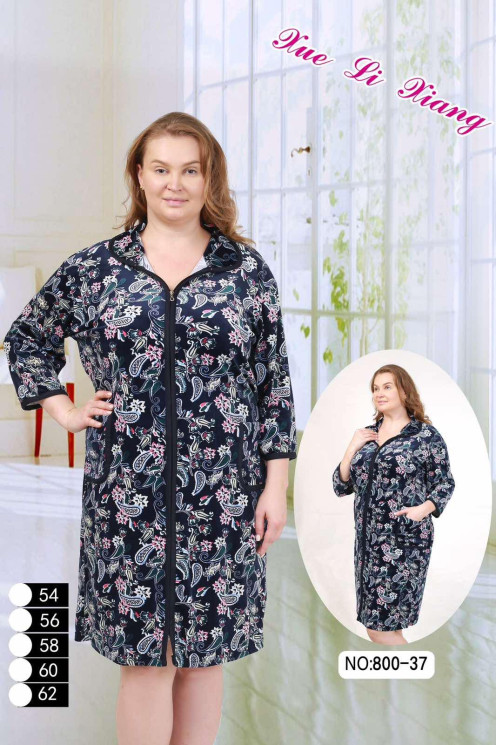 Халат жіночий "800-37" велюр (р:58-66) в уп 5 шт №154167 - Mixmoda Bg 5255