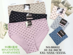 Труси жіночі котон м.6852 (розмір 2XL-4XL) мікс кольорів в упаковці 12 штук  №763747