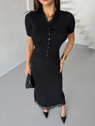 Костюм жіночий "двійка" з мереживом, трикотаж + мереживо м. 5010 (р: 42-46) №820036