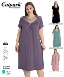 Нічна сорочка жіноча, віскоза , м.13648 (Розмір: 2XL-5XL), 4 кольори, в упаковці 4 штуки №330979