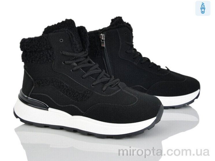 Черевики 8712 black р: 36-41, в упаковці: 8 пар, купити тільки гуртом - 1117956