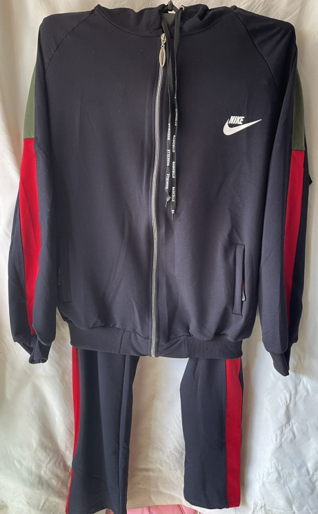 Костюм спортивний (Розмір: 46-54) жіночий "Nike" темно-синій+червоний+хакі колір в упаковці 5 штук №816733 - Dasha SER2146_SE1030 