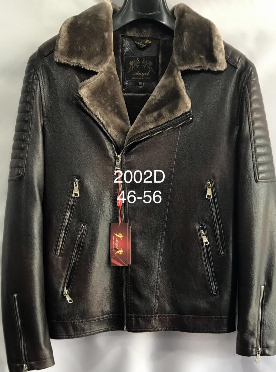 Куртка зимова чоловіча, шкірзамінник, хутро "2002D" (р. 46-56) в упаковці 6 шт №359081 - Xeangel SER2 5025