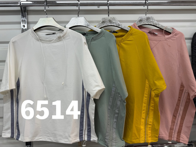 Футболка жіноча "6514" котон (р: 48-58) 4 кольори, в упаковці 5 шт. №384272 - Natasha SE669