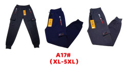 Спортивні штани чоловічі, трикотаж, А.17 (Розмір: XL-5XL ), 3 кольори, в упаковці 5 шт. №319040