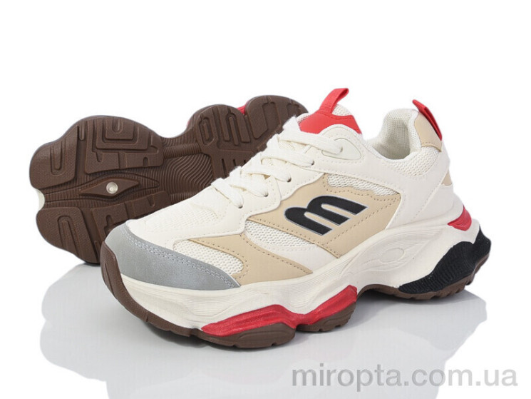 Кросівки 149-39 beige-red р: 36-41, в упаковці: 8 пар, купити тільки гуртом - 969303