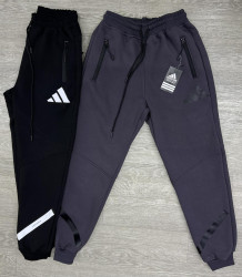 Спортивні штани чоловічі на флісі Adidas "1032" (р: M-3XL) 2 кольори, в упаковці 5 шт. №376863
