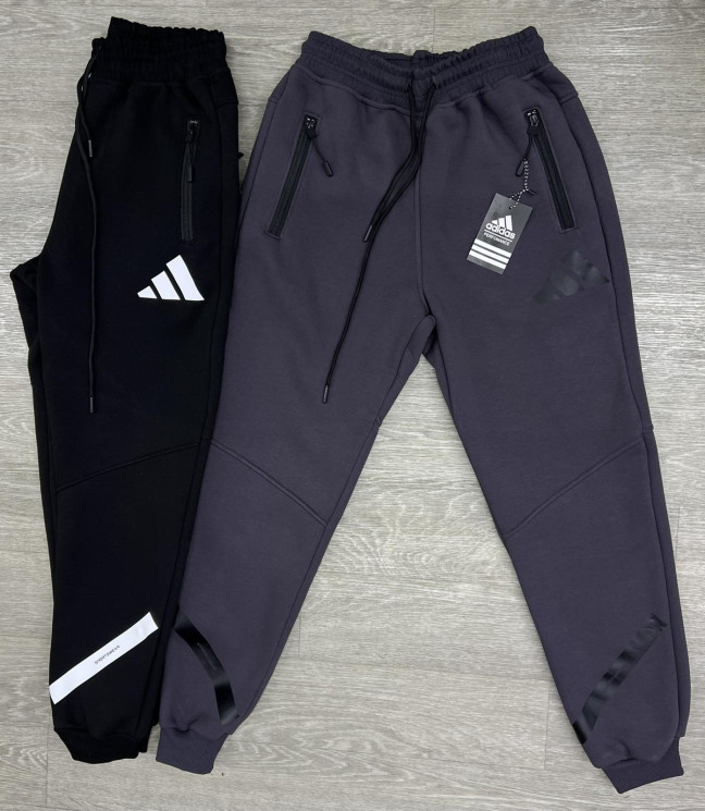 Спортивні штани чоловічі на флісі Adidas "1032" (р: M-3XL) 2 кольори, в упаковці 5 шт. №376863 - Spider