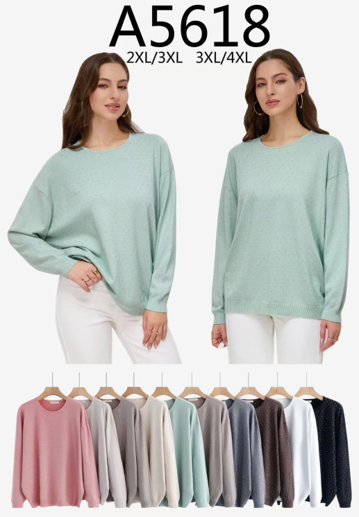 Светр жіночий, кашемір, м.A5618 (р. 2XL-4XL ), мікс кольорів, в упаковці 20 штук №338841 - Vanda SE1013