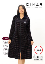 Халат жіночий, велюр на котоновій основі, м.4515 (Розмір: 6XL-9XL), в упаковці 4 штуки №319411