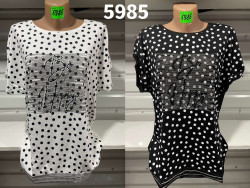 Футболка жіноча "5985" (р: 48,50,52) 2 кольори, в упаковці 3 шт. №372016
