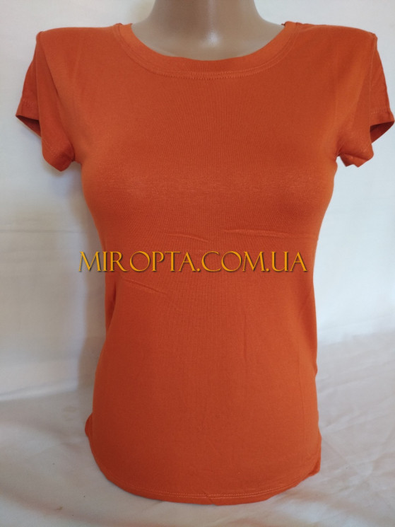 Жіноча футболка (42-44; 48-52) кораловий в роздріб №518494 - Price 52.1