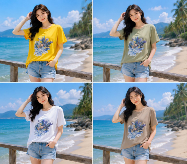 Футболка жіноча м.6901 (р:S-2XL) 4 кольора в упаковці 5 штук №762852 - Moda SE661