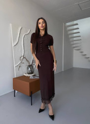 Костюм жіночий "двійка" з мереживом, трикотаж + мереживо м. 5010 (р: 42-46) №820037