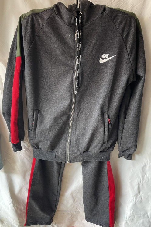 Костюм спортивний (Розмір: 46-54) жіночий "Nike" темно-сірий+червоний+хакі колір в упаковці 5 штук №816734 - Dasha SER2146_SE1030 
