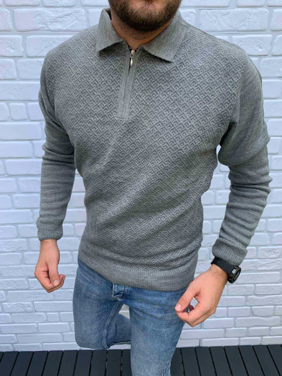 Светр No Brand р M-2XL Чоловіча S642 grey - NikNumbers SE1041-1042