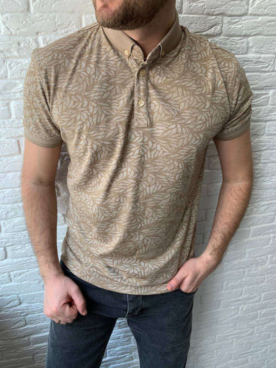Футболка No Brand р M-2XL Чоловіча S1069 beige - NikNumbers SE1041-1042