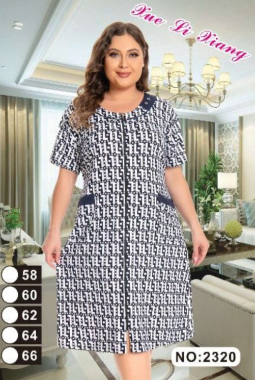 Халат жіночий, віскоза, м.2320 (Р: 58,60,62,64,66 ), в упаковці 5 штук №325640 - Romeolife SE544