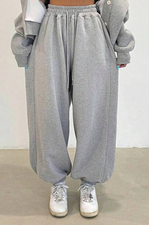 Жіночі спортивні джогери Maxi Oversize, двонитка, м. 7164, сірий (р: 42-44, 44-46, 48-52) №710151 - GrandFashion AV4663 м. 7164