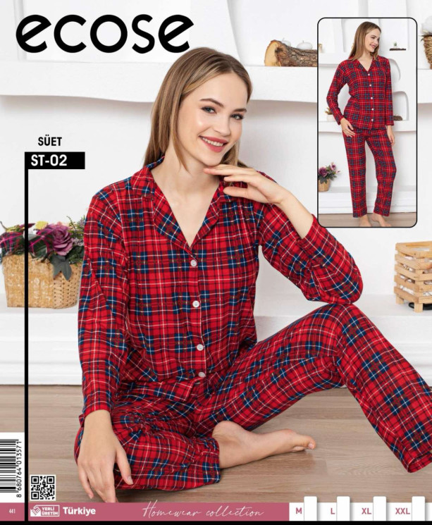 Піжама жіноча "ST-02", тонкий велюр (р. M,L,XL,XXL), в упаковці 4 шт. №306236 - Belio HR1840