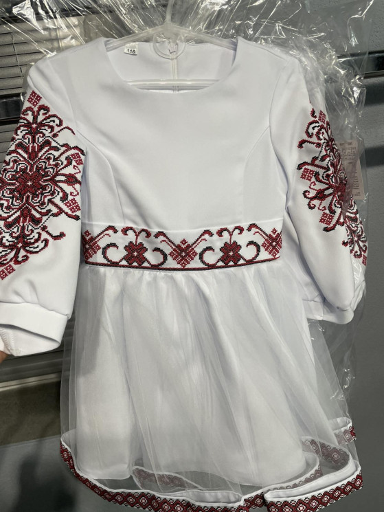 Сукня вишиванка дитяча, комбінований (розміри: 116-128 ), в упаковці 3 штуки №335286 - Delux 909