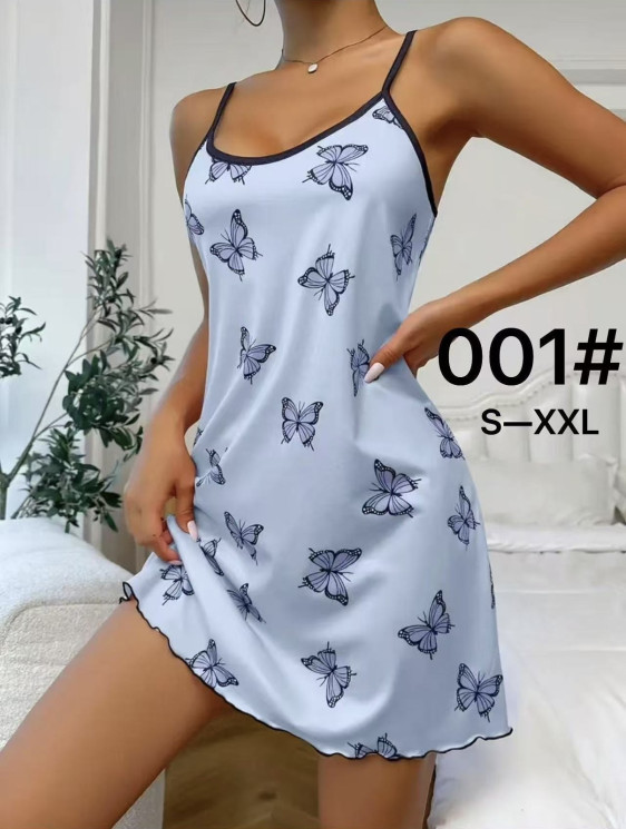 Нічна сорочка жіноча, бамбук, м.001 (розмір: S-2XL ), в упаковці 5 штук №343552 - Focus zel 1396