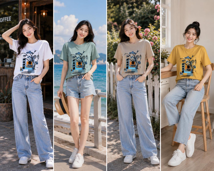 Футболка жіноча м.6902 (р:S-2XL) 4 кольора в упаковці 5 штук №762853 - Moda SE661