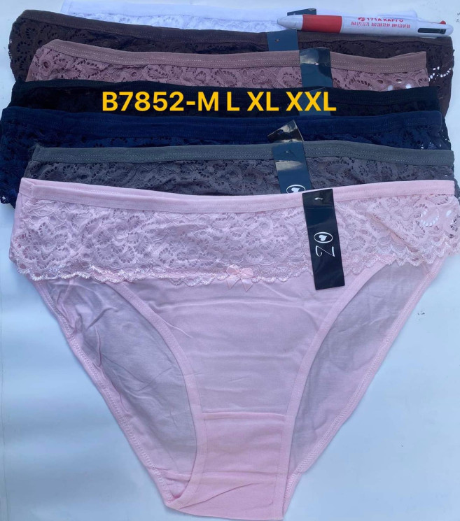 Труси жіночі, котон, м.В7852 ( розмір: М, L, ​ХL, ХXL ) 6 кольорів, в упаковці 12 шт. №315262 - VanKiey 434
