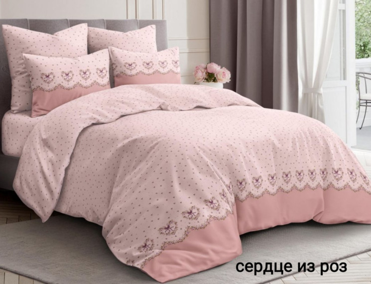 Комплект постільної білизни, бязь, м. Сердце из роз (р: полуторний) №323913 - Palma RZ3641