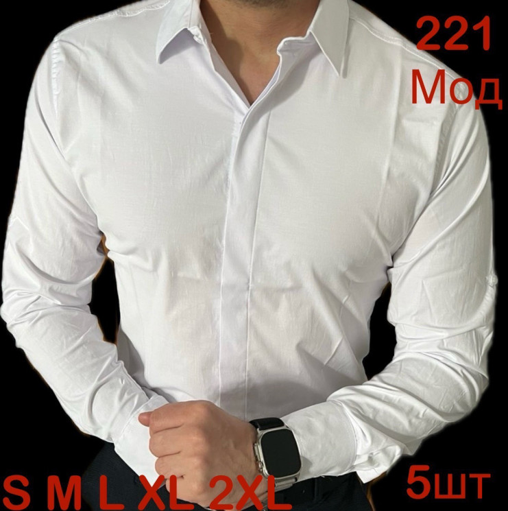 Сорочка чоловіча VARETTI стрейч котон  м.221  (р: S-2XL) 2 кольора в упаковці 5 штук №753486 - Nadiyka BG/PO2161-2162