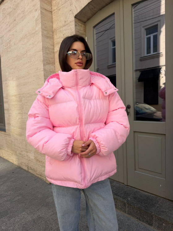 Куртка жіноча зимова, матова плащівка + наповнювач - пух м. 1128 (р: S, M, L) №831626 - 